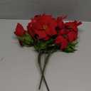 WOBUBU Poinsettias Artificial Christmas Flowers Bouquet 2 Pack 14” Red Velvet Poinsettia Flowers for Home Porch Xmas Tree Garden Indoor Outdoor Christmas Decorations Red