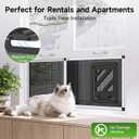 Bug-Proof Screen Cat Door for Window,22"-28.5" Adjustable Width,1-Min Install | Stainless Steel Mesh + Aluminum Frame | Ventilated | Magnetic Closure Sliding Pet Door Window Insert for Cats