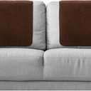 Frienda 2 Pieces Recliner Headrest Covers Sofa Headrest Protector Sherpa for Recliner Chair Couch Furniture Non Slip for Living Room(Coffee)