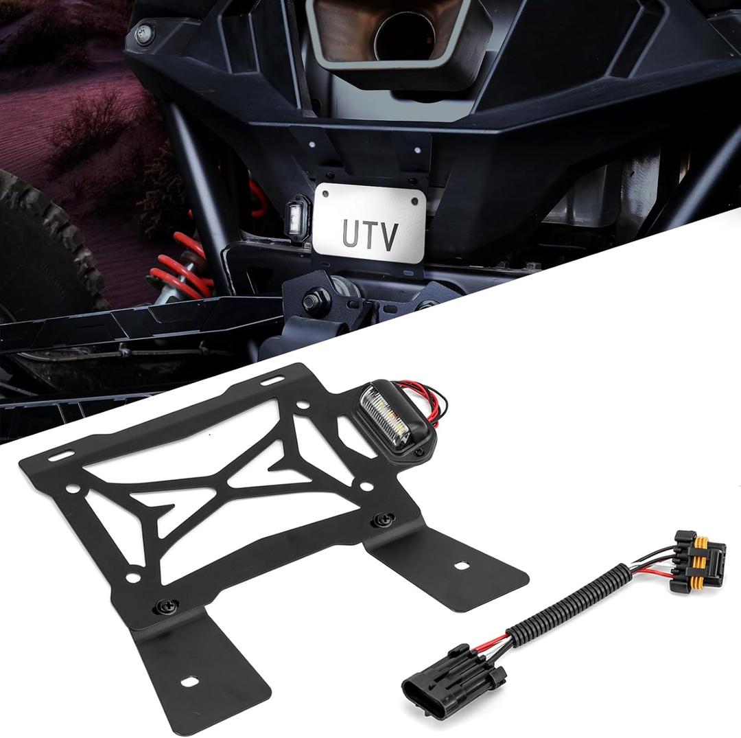 UTV Led Lighted License Plate Frames Mount Holder Compatible with Polaris RZR Pro XP Turbo R S 4 2020-2025