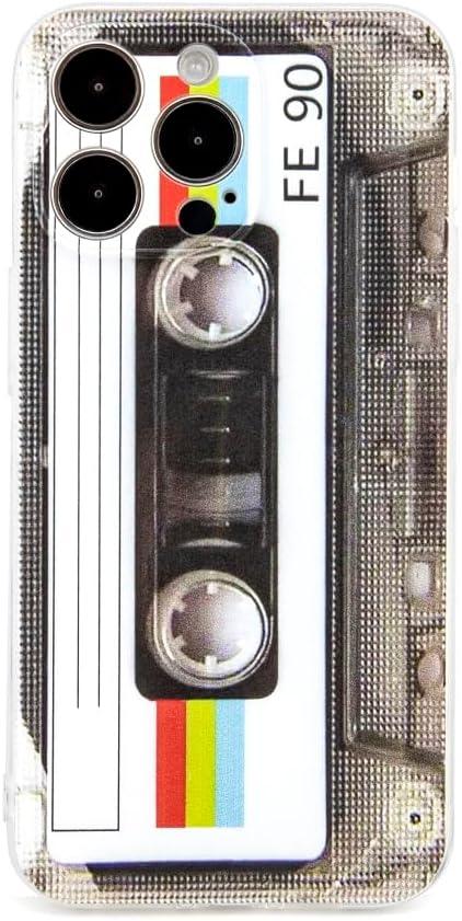 Case for iPhone 14 Pro Max Matte Finish Heavy Duty Soft Back Cover with Reinforced Corners TPU Soft Bumper Retro Cassette Tape Case Compatible with iPhone 14 Pro Max