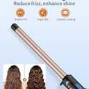 3/4 Inch Curling Wand for Long Hair,Long Barrel Curling Iron Wand for Beach Waves,Dual Voltage Hair Curling Iron Ceramic Thin Barrel