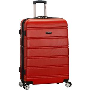 Rockland Melbourne Hardside Expandable Spinner Wheel Luggage, Checked Large 28", Red