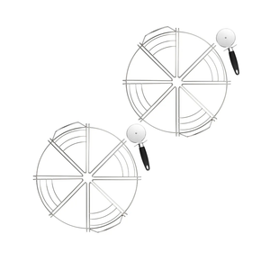 Cut Perfectly Even Slices - Pizza Cutting Guide with Pizza Cutter | 2-Pack | Ideal for 12", 14", 16" Pizzas | 8 Slices | Stainless Steel | Easy to use | Commercial Use | Cuisine Ready Cut Perfectly Even Slices - Pizza Cutting Guide with Pizza Cutter | 2-Pack | Ideal for 12", 14", 16" Pizzas | 8 Slices | Stainless Steel | Easy to use | Commercial Use | Cuisine Ready
