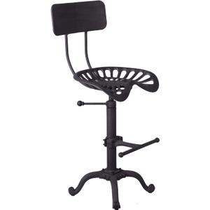 Diwhy Industrial Design Metal Adjustable Height Backrest Chair Vintage Tractor Saddle Bar Stool Rust
