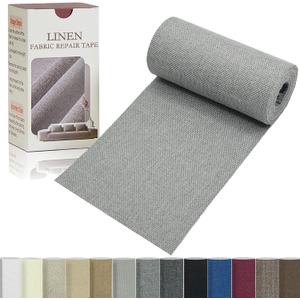 Linen Repair Tape 4x70 Inch Self-Adhesive Couch Patch Repair Fabric Patch for Furniture,Sofas,Cushion,Chairs,Bags,Linen Goods(Light Grey) (470)