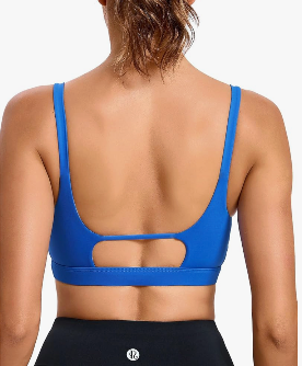 RUNNING GIRL Sports Bras for Women,Square Neck Sports Bra Medium Support Yoga Bra Workout Crop Top with Removable Cups, Large 