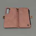 Defencase Compatible with Samsung Galaxy S22 5G Case Wallet with RFID Blocking Card Holder for Women Men, PU Leather Magnetic Snap Flip Zipper Strap Wallet Phone Case Fit for Galaxy S22 5G 6.1", Pink (Airy Rose Pink)