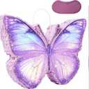 Butterfly Piata - Purple Butterfly Piata with Bat and Blindfold for Girls Kids Purple Themed Birthday Party Game Decorations (16x11.5x3)