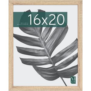 MCS Studio Gallery 16x20 Poster Frame Natural Woodgrain Engineered Wood, Vertical & Horizontal Wall Hanging Large Picture Frame for Photos, Posters & Art Prints (1-Pack)