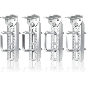 4 Pack 8 Inch Boat Trailer Bunk Brackets, Heavy Duty Galvanized Swivel Top Bunk Bracket Kit for 1.5" x 3", 2" x 3", 3" x 3" Boat Trailer Crossmember Parts, Silver