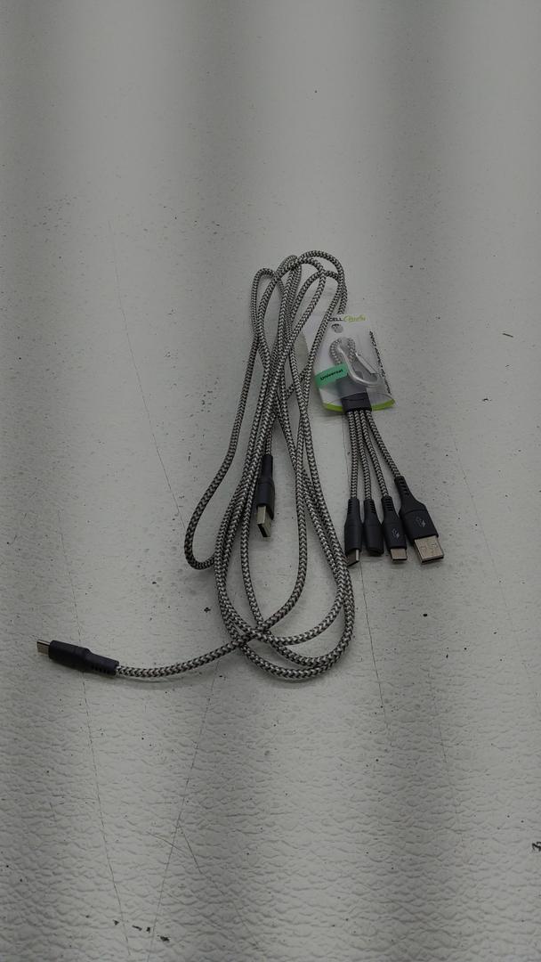 Pack of 2: CELLCandy® Braided USB-C to C Cable - Grey, CELLCandy® 4-in-1 Charge Cable - Grey/White