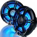 6.5" 800W Marine Speakers, IP66 Waterproof Boat Stereo Speakers with LED Lights, 2-Way Coaxial Audio, Y35 Woofer, for Marine/ATV/Motorcycle/Golf Cart/Motorhome/Powersports/Patio/Poolside/Deck/Home