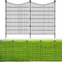 10 Panels No Dig Dog Fence Outdoor for Yard, 40 in(H) X 23.6 ft(L) Decorative Tall Garden Fence Animal Barrier, Rustproof Metal Wire Garden Edging and Borders, Temporary Fencing Stakes