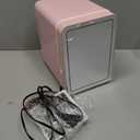 Mini Skincare Fridge (4 Liter/6 Can) with Dimmable LED Light Mirror, Cooler and Warmer for Refrigerating Make Up, Skin Care and Food, Portable Mini Fridge for Bedroom, Office and Car, Pink