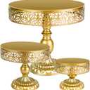3-Pack Cake Stands, Round Metal Cupcake Stands for Dessert Table, Dessert Display Cake Stands, Brithday Wedding Party Celebration Dessert Cake Display Plates(Gold)