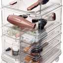 iDesign The Sarah Tanno Collection Large 7-Drawer Stacking Cosmetic Organizer Cart, Clear/White