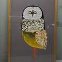 Funny Owl Wall Art, Whimsical Bird Wall Decor Painting Cute Animal Poster Canvas Print Picture for Farmhouse Living Room Bedroom 16x24 inch Wood Framed