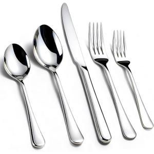 KIKCOIN 60 Pack Silverware Set for 12, Heavy Duty Stainless Steel Flatware Set, Mirror Polished Cutlery Utensils Set Includes Forks and Spoons Set for Home Kitchen Restaurant Wedding