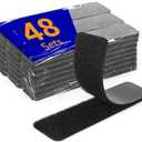 Pack of 4 BESTAPE 48 Sets 1 x 4 inch Adhesive Hook and Loop Fastener Strips, Heavy Duty, Double-Sided Hook and Loop for School, Classroom, Office, and Home Use, Black,