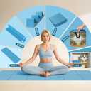 Foldable Travel Yoga Mat 72"x24"x0.24", Lightweight Non Slip Exercise Mat, Portable Folding Workout Mat for Yoga, Pilates, Stretching, Home Gym, Outdoor Fitness & Travel