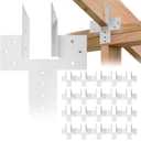 20 Pcs Hurricane Ties for Rafter, 18-Gauge Hot Dip Heavy Duty Joist Hanger, Upgraded 1.2mm Thicken 15 Installen Holes Strengthen Load-Bearing, 2x Truss To Rafter Connector For Roofing, Silver