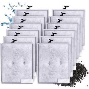 12 Pack Large Filter Cartridges Compatible with Aqueon QuietFlow Power Filter Size 20,30,50,75 & E Internal Power Filter Size 40 & Canister Filter Size 200/300/400 & Zilla Large Filter