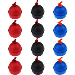 12 Pack Rubber Pool Billiard Cue Chalk Holders with Cord, 3 Colors