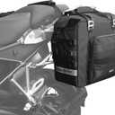 Rhinowalk Motorcycle Saddlebag Waterproof 25L Expandable Side Bag Quick Release Motorbike Luggage Pack Fits Most Adventure & Sports Bike Racks (Black, 1 Pack)
