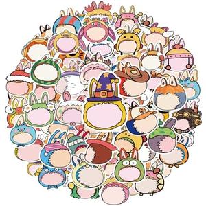 100pcs Cartoon Name Tags for Classroom Bulk, Daycare Kids Nameplate Tags, Cute Monster Stickers, DIY Cute Face Sticker, Water Bottle Name Labels for School Home Office Party, Pack of 3