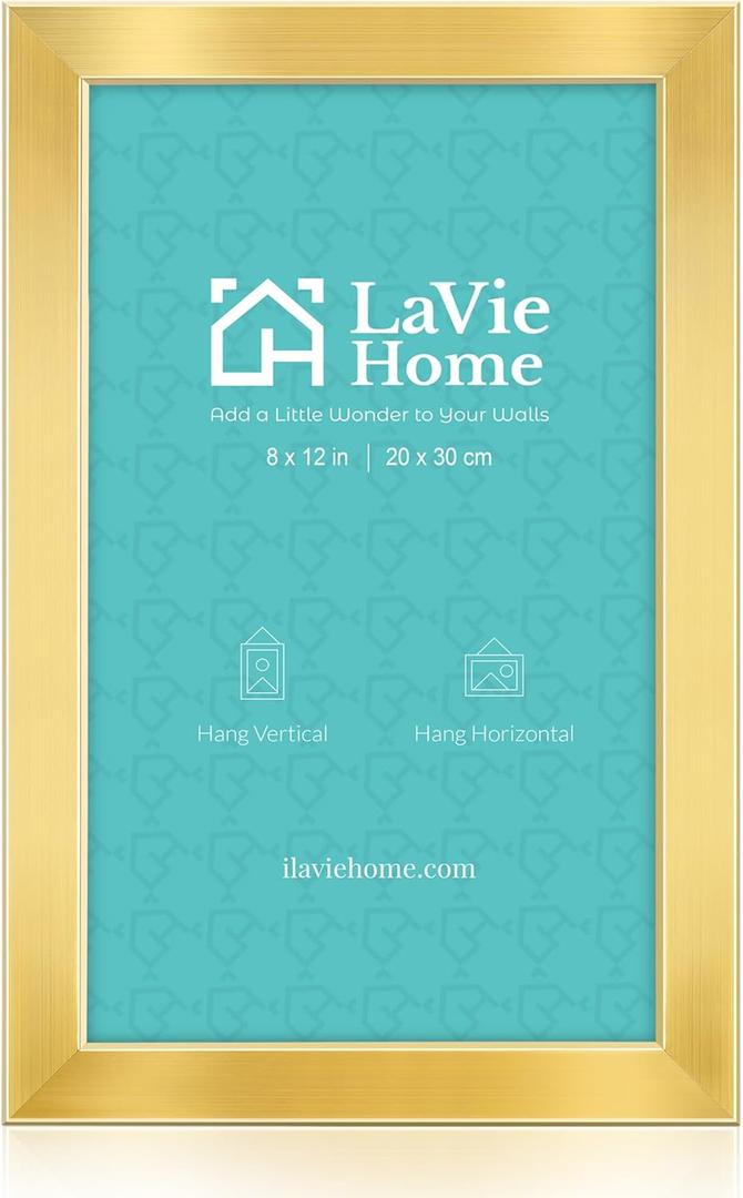 LaVie Home 8x12Picture Frame for Wall Display, 8x12 Gold Picture Frame with HD Plexiglas, 8 x 10 Frame 2 Pack, Display Frame for Vertical or Horizontal, Classic Collection
Amazon's Choice