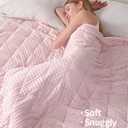 Mr. Sandman Weighted Blanket for Adults Queen, Minky Dots Heavy Blanket for Woman, Man Sleeping/Calm, Soft, Cozy and Cooling Weighted Throw Blankets, Machine Washable, 60 x 80in, 15 Pounds, Pink