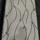 Joywell Linen Textured Curtains 90 Inches Long for Living Room Embroidered Window Curtains for Bedroom Neutral Cream Modern Farmhouse Curtain Beige Grommet Draperies Black Patterned 52x90