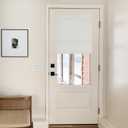 NICETOWN 100% Blackout No Drill Roman Shades for Windows & French Door, Linen Blend Cordless Door Curtain with Magnetic Lift, Easy Install Privacy Window Blind, Off White, W 27 x L 72, 1 Panel