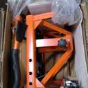 VEVOR Hydraulic Motorcycle Lift Table, 350 lbs Capacity Motorcycle Scissor Jack Lift with Wide Deck, J-Hooks, 4 Wheels, Hydraulic Foot-Operated Jack Stand for ATV Dirt Bikes