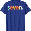 7th Birthday Party Seven Years Old Birthday Boys Girls T-Shirt Small