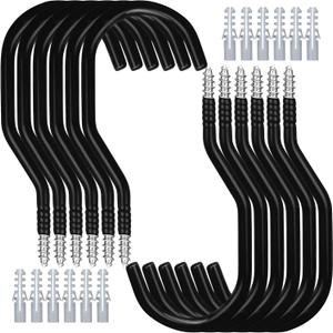 HORUSDY 12 Pack Heavy Duty Bike Hooks - 6 Inch, 100LBS Capacity for Garage Wall and Ceiling