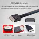 2230 PCI-E4.0 M.2 M-Key Male to Oculink SFF-8612 SFF-8611 Host Angled Type 90 Degree Adapter for NVME U.2 SSD eGPU External Graphics Card