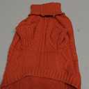 Christmas Dog Pullover Sweater, Cold Weather Cable Knitwear, Classic Turtleneck Thick Warm Clothes for Chihuahua, Bulldog, Dachshund, Pug, Yorkie (Orange Red, Medium)