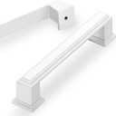 Lardmon 10 Pack 3.75 Inch(96mm) Hole Center Matte White Modern Cabinet Pulls Kitchen Cabinet Handles Kitchen Cabinet Hardware Timeless Drawer Pulls for Dresser Cupboard Wardrobe, Matte White(3.75x10)