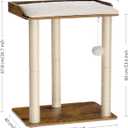 FourFurPets 26.7in Large Cat Tree Tower Condo, Cat Scratch Posts for Indoor Cats, Big Plate, Three 23.6in Full Sisal Scratching Posts, Rustic Brown