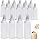 16 Pcs 6 oz Plastic Squeeze Bottles Squeezing Applicator Writer Bottle Cookie Icing Sugar Decorating Supplies for Food Coloring Frosting Pancake Arts