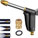 Garden Hose Nozzles,Hose Sprayer Nozzle Heavy Duty Metal Water Hose Spray Gun Nozzle with 3/4GHT Thread Brass Hose Quick Connect Fitting, for Watering Plants,Lawn,Washing Cars,Pets Shower