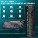 AULA F108 PRO - Wireless Mechanical Keyboard with Screen & Knob,Full Size Keyboard with 8000mAh Battery, Pre-lubed Switches,Side Printed PBT Keycaps,RGB Backlit Hot Swappable Custom Gaming Keyboards