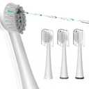 Replacement Brush Heads for Waterpik Sonic Fusion 2.0 - Flossing Toothbrush Head for Water pik with Color-Coded Rings & Hygienic Caps - 3 Pack White Soft Bristles - Compact Size