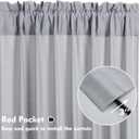 2Pcs 36inch Grey Kitchen Tier Curtains for Windows, Semi Light Filtering Curtains for Bedroom, Living Room, Basement, Bathroom, Window Treatments (24" W x 36" L)