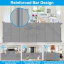 Reinforced 42" Extra Tall Retractable Baby Gate-Prevent Crawling Under, 200" Retractable Pet Gates for Wide Openings, 16ft Mesh Child Gates for Wide Openings, No Bottom Bar Indoor/Outdoor Baby gate