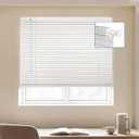 MYshade No-Drill Cordless Horizontal Mini Blinds – 47.5" W x 64" H Tool-Free Inside Mount Window Blinds with 1" Vinyl Slats, Light Filtering & Privacy, Child & Pet Safe, White