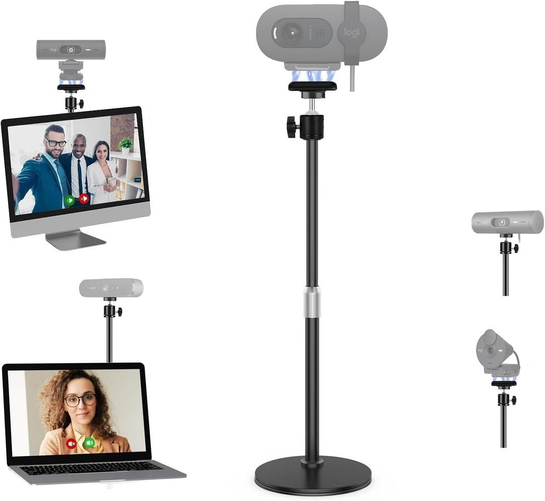 Brio Webcam Stand Holder, Magnetic Webcam Desktop Tripod Mount Compatible with Logitech Brio 101 100/Brio 301 300/Brio 501 500/Brio 4K 2022 2017 version/C270/C310 webcams