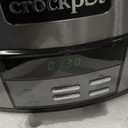 Crock-Pot Large 8-Quart Programmable Slow Cooker with Auto Warm Setting Black Stainless Steel